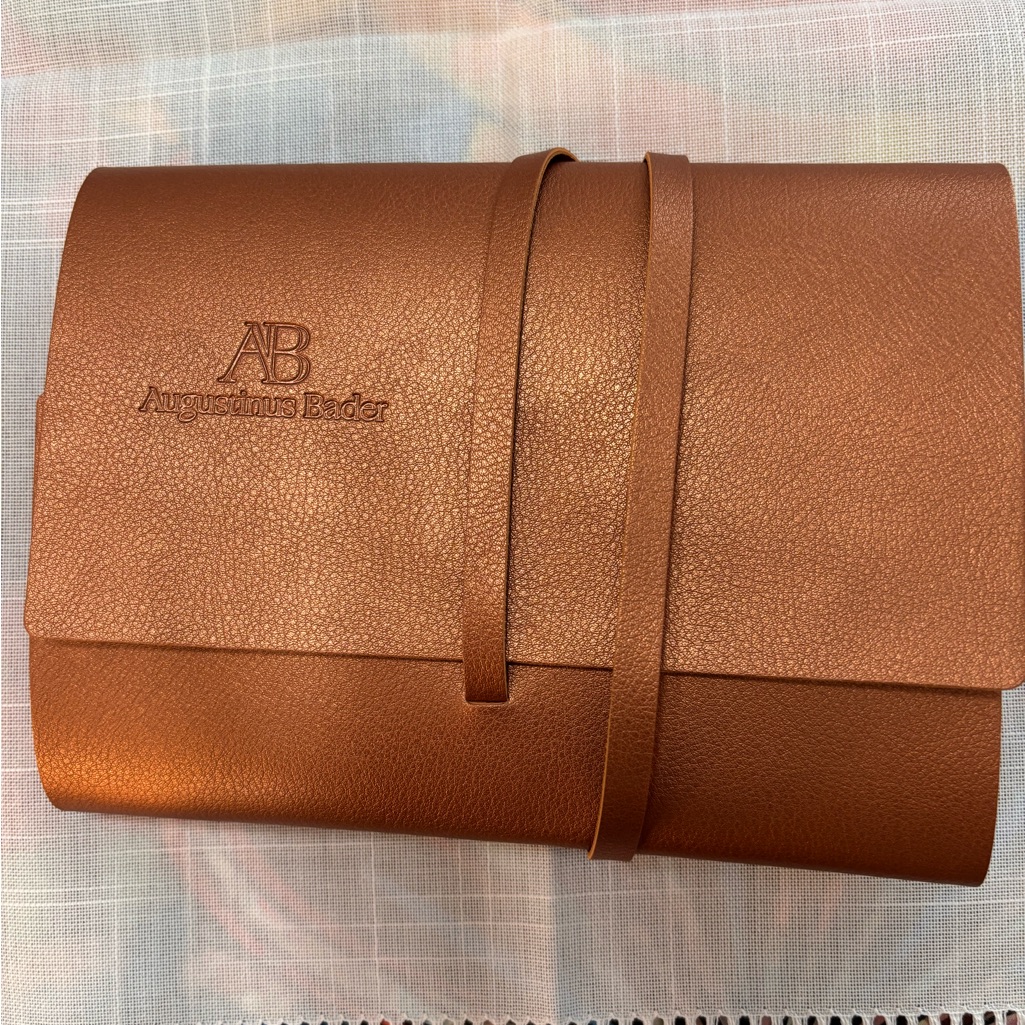 Augustinus Bader Leather Travel Pouch Wrap Clutch New